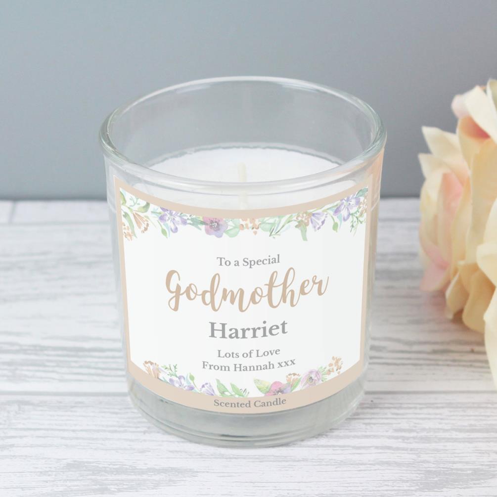 Personalised Floral Watercolour Scented Jar Candle Extra Image 3